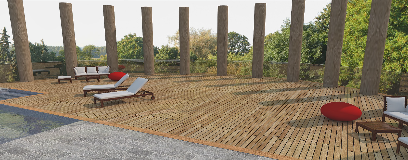 Swimming pool area project, France